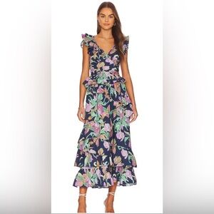 Love The Label, Salome Dress in Topanga Navy, EUC Medium